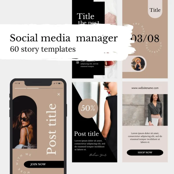 Social media manager story template